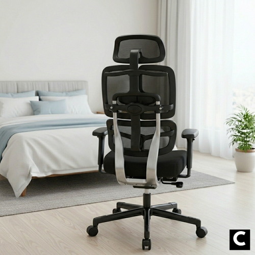 Chaise ergonomique AUTHMIC en maille noir