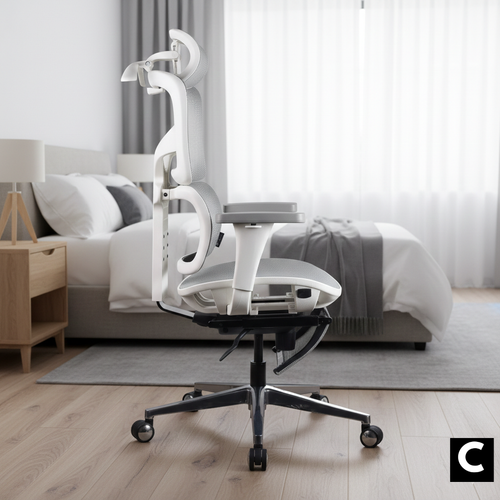 Chaise ergonomique ERGO ULTRA gris en maille