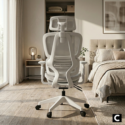 Chaise ergonomique grise en maille TERANA 2