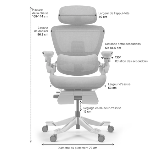 Chaise ergonomique Terana 2 en maille noire