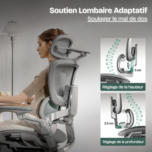 Chaise ergonomique Terana 2 en maille noire