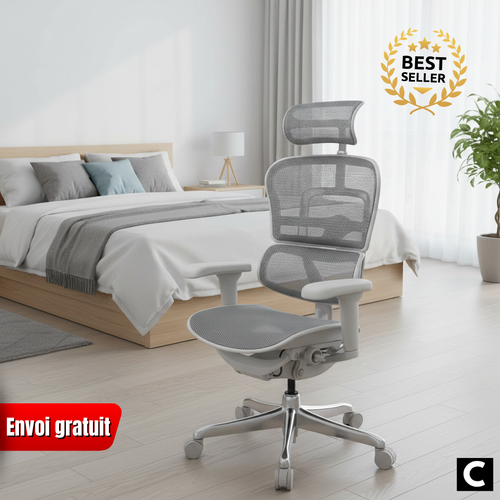 Chaise ergonomique Ergo Ultra gris en maille
