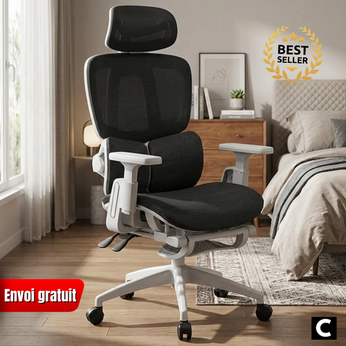 Chaise ergonomique Terana 2 en maille noire