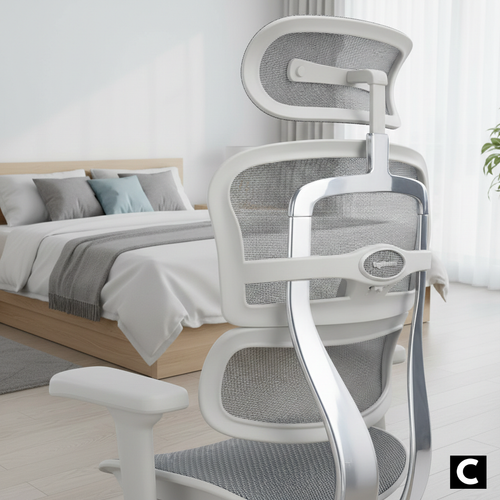 Chaise ergonomique ERGO ULTRA gris en maille