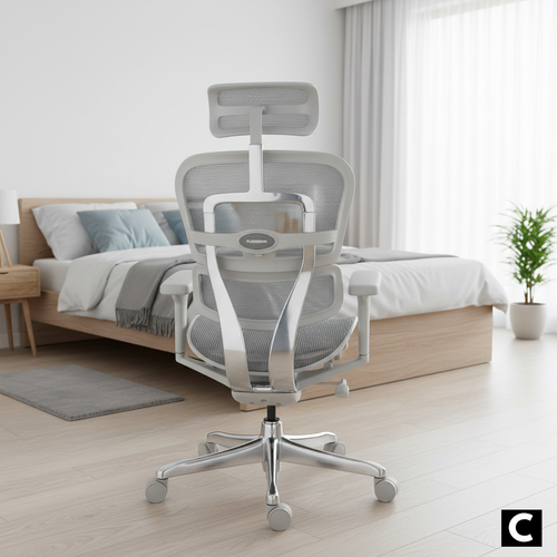 Chaise ergonomique ERGO ULTRA gris en maille